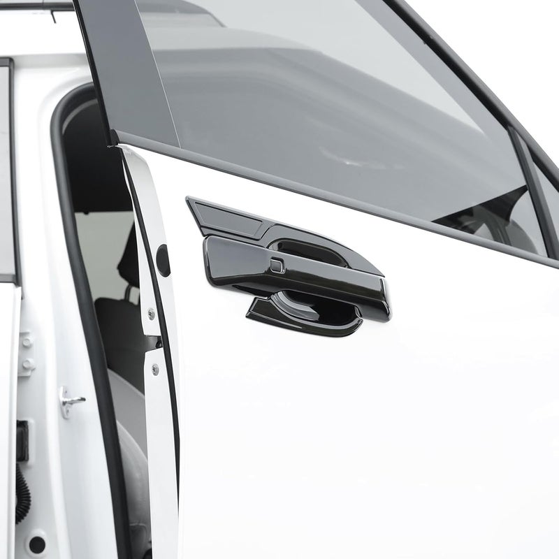 JUIVEEL ABS Car Exterior Door Handle Bowl Cover Outside Door Bowl Protective Door Bowl Cover Trim Set Compatible with Hyundai Santa Fe 20242026 Accessories Glossy Black Style - Image 4