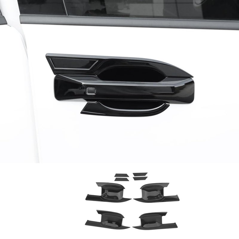 JUIVEEL ABS Car Exterior Door Handle Bowl Cover Outside Door Bowl Protective Door Bowl Cover Trim Set Compatible with Hyundai Santa Fe 20242026 Accessories Glossy Black Style - Image 2