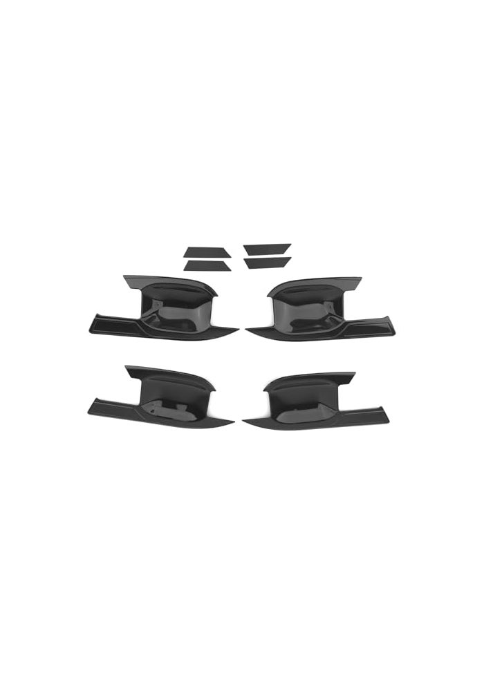 JUIVEEL ABS Car Exterior Door Handle Bowl Cover Outside Door Bowl Protective Door Bowl Cover Trim Set Compatible with Hyundai Santa Fe 20242026 Accessories Glossy Black Style - Image 3