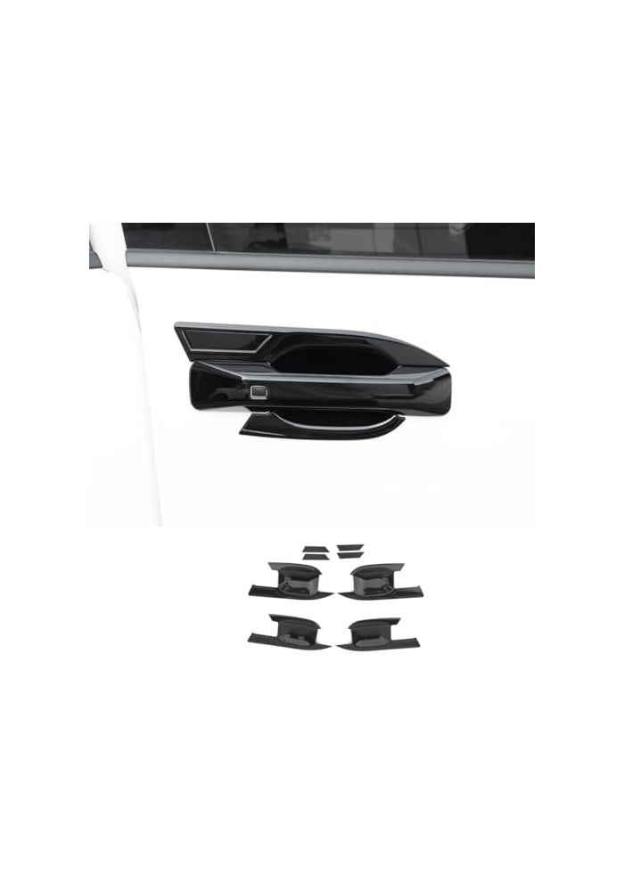 JUIVEEL ABS Car Exterior Door Handle Bowl Cover Outside Door Bowl Protective Door Bowl Cover Trim Set Compatible with Hyundai Santa Fe 20242026 Accessories Glossy Black Style - Image 1