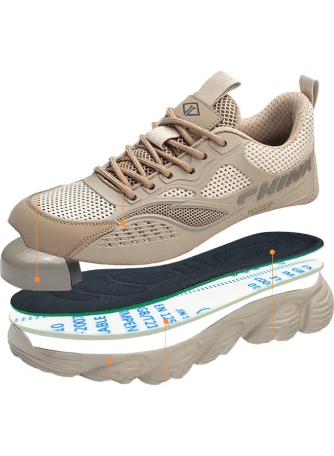 Dinggu Safety Shoes For Men, Anti-Smashing, Anti-Puncture, Steel Toe, Construction Site, Lightweight, Comfortable, Breathable, Soft Sole, All-Season Style 1069Zong45 - Image 1
