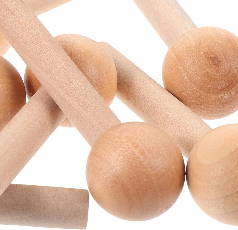 10pcs Natural Beech Wood Pegs for Pegboard Wall Organizer Hooks, 10mm Diameter X 60mm Length Wooden Pegs for Craft Storage and Display in Home Workshop - Image 2