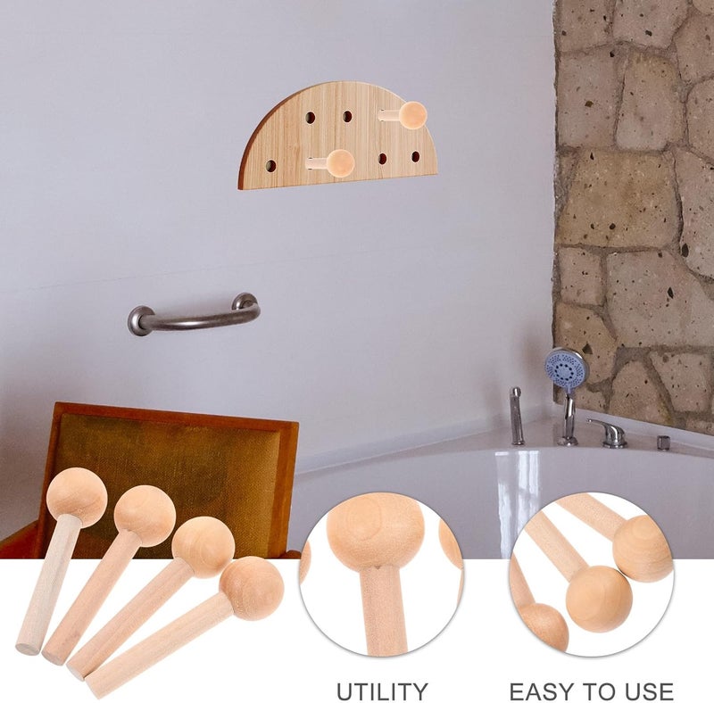 10pcs Natural Beech Wood Pegs for Pegboard Wall Organizer Hooks, 10mm Diameter X 60mm Length Wooden Pegs for Craft Storage and Display in Home Workshop - Image 5
