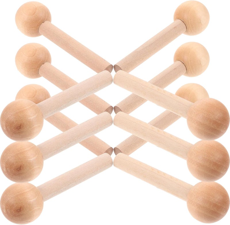 10pcs Natural Beech Wood Pegs for Pegboard Wall Organizer Hooks, 10mm Diameter X 60mm Length Wooden Pegs for Craft Storage and Display in Home Workshop - Image 1
