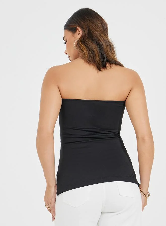 Styli Fitted Bandeau Top with Gathered Detail