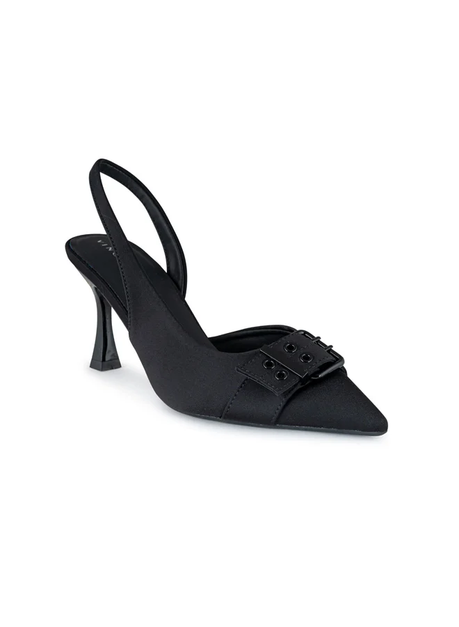 فينتشي صنادل نسائية ذات كعب عالي بحزام كاحل مدبب