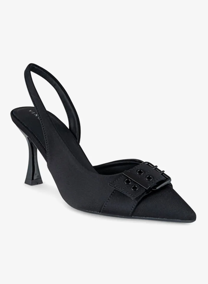 فينتشي صنادل نسائية ذات كعب عالي بحزام كاحل مدبب