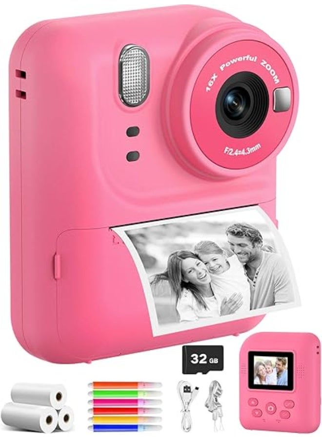 ZONEY Kids Camera Instant Print, Holiday Birthday Gifts for Kids Age 3-12, Selfie Digital Camera with 1080P Videos,Toddler Portable Travel Cameras Toy for 4 5 6 7 8 9 Year Old Boys Girls - Image 1