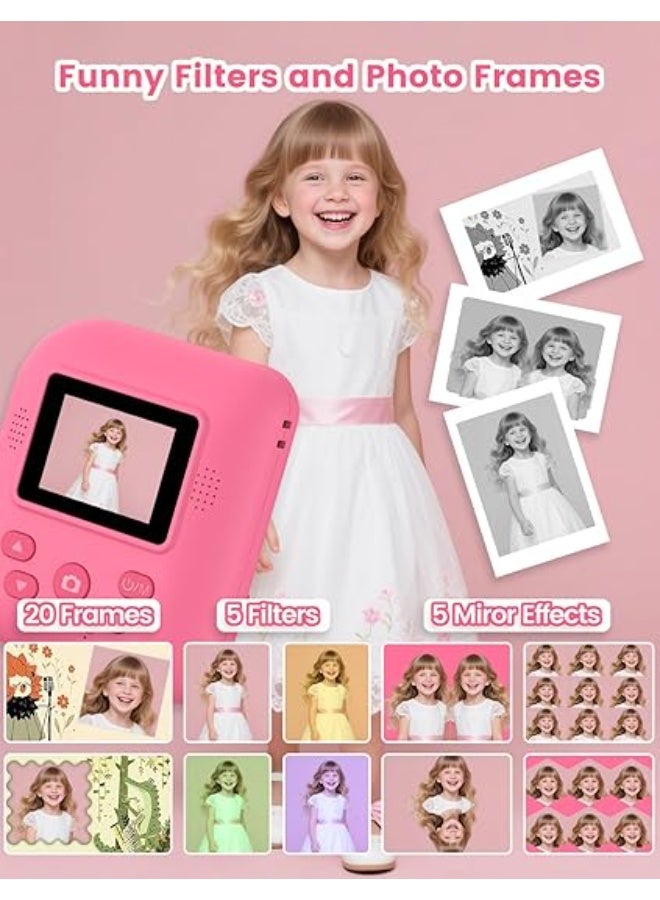 ZONEY Kids Camera Instant Print, Holiday Birthday Gifts for Kids Age 3-12, Selfie Digital Camera with 1080P Videos,Toddler Portable Travel Cameras Toy for 4 5 6 7 8 9 Year Old Boys Girls - Image 4