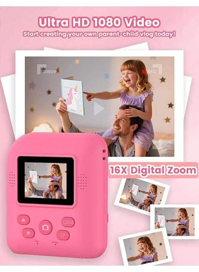 ZONEY Kids Camera Instant Print, Holiday Birthday Gifts for Kids Age 3-12, Selfie Digital Camera with 1080P Videos,Toddler Portable Travel Cameras Toy for 4 5 6 7 8 9 Year Old Boys Girls - Image 2