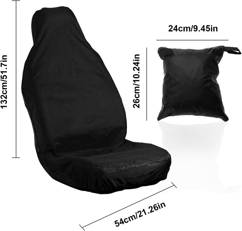 TSHAOUN 2 Pieces Waterproof Nylon Car Seat Cover Protector - Heavy Duty Front Seat Covers with Pocket, Universal Fit - Image 2