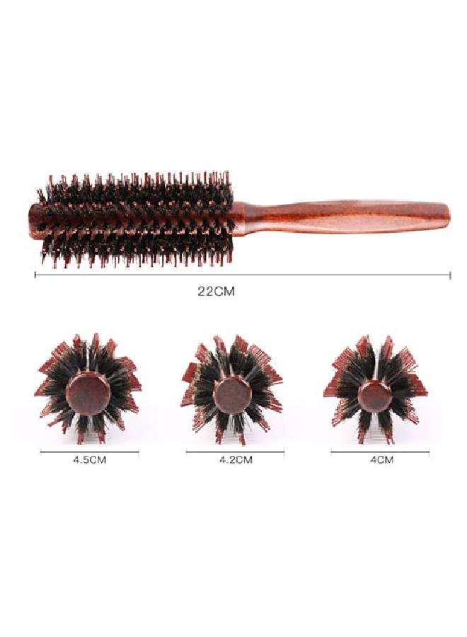 Healthcom 3 In 1 Premium Boar Bristle Brush Natural Boar Bristle Round Styling Hair Brush With Nylon Pins Wooden Boar Bristle Comb Hair Drying Styling Curling Hair Brush Set For Women Men,3 Pieces - Image 4