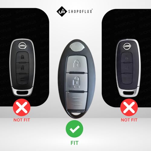 Shopoflux® TPU Key Cover Compatible with Nissan Magnite Smart Key (Black) - Image 2
