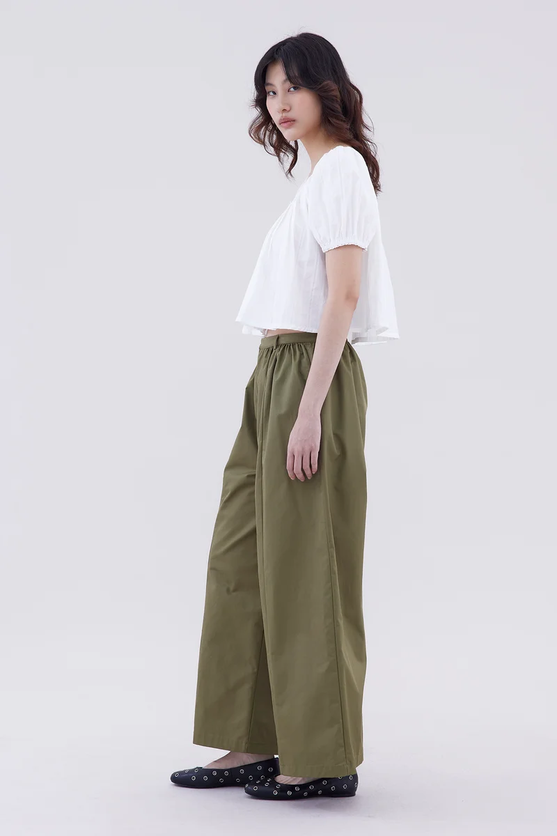 The Editor's Market Jenyth High-Rise Gathered Wide Leg Pants