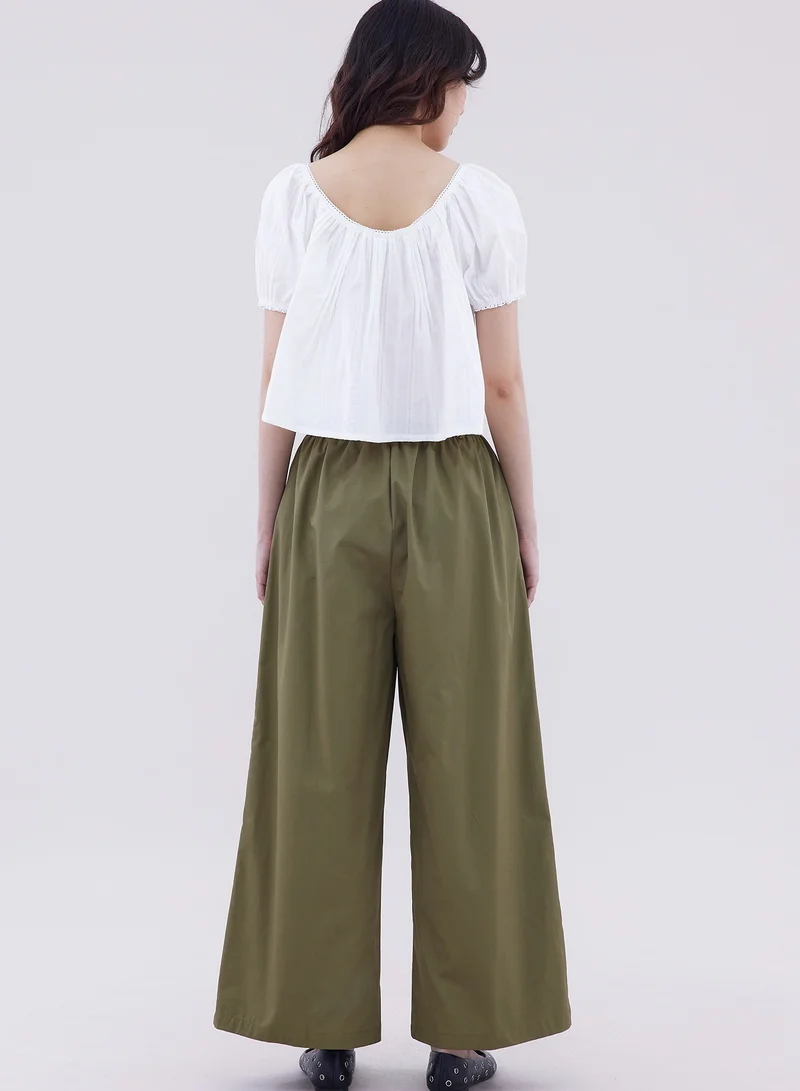 The Editor's Market Jenyth High-Rise Gathered Wide Leg Pants