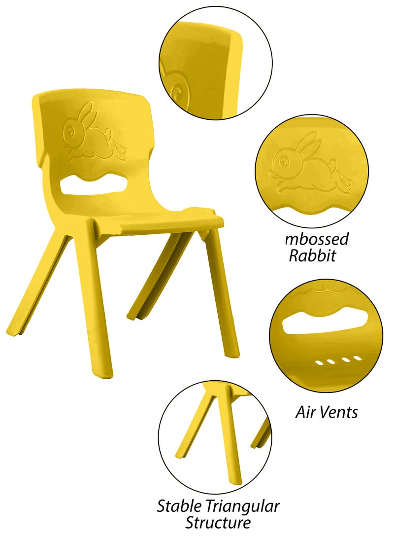 دي بلو كرسي أطفال من البلاستيك الصلب قابل للتكديس، مناسب للأطفال والرضع، مقاعد ملونة للاستخدام في المنزل، الفصول الدراسية، الأنشطة المدرسية، رياض الأطفال، دور الحضانة، منطقة اللعب، والاستخدام الخارجي. أثاث قوي ودائم وخفيف الوزن، مع تصميم سهل التنظيف. الأبعاد: 32 سم × 50 سم × 36 سم - Image 2