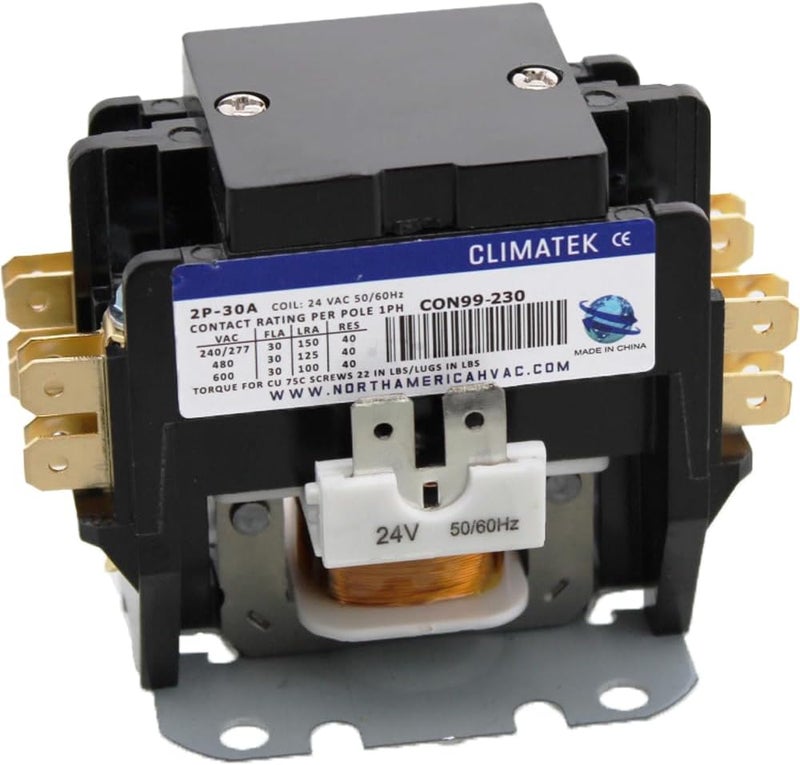 Replacement for Goodman Double Pole / 2 Pole 30 Amp Condenser Contactor CONT2P025024VS by - Image 1