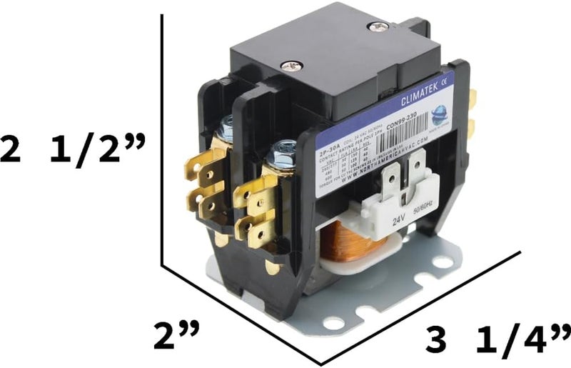 Replacement for Goodman Double Pole / 2 Pole 30 Amp Condenser Contactor CONT2P025024VS by - Image 3