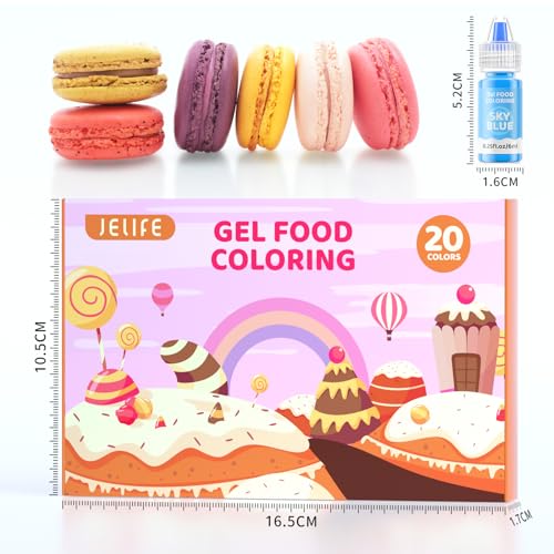 Jelife Gel Food Coloring Cake Decorating Set - Jelife 20 Colors Gel Based Flavorless Edible Food Color Dye Vibrant Concentrated Neon Icing Colors for Kids Baking Macaron Frosting Fondant Cookie (6ml/Bottles) - Image 5