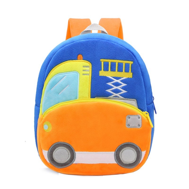 Plush Kids Backpack, Lift Truck Vehicle Design, Soft Lightweight School Bag for Toddlers and Preschool Kids - Image 1