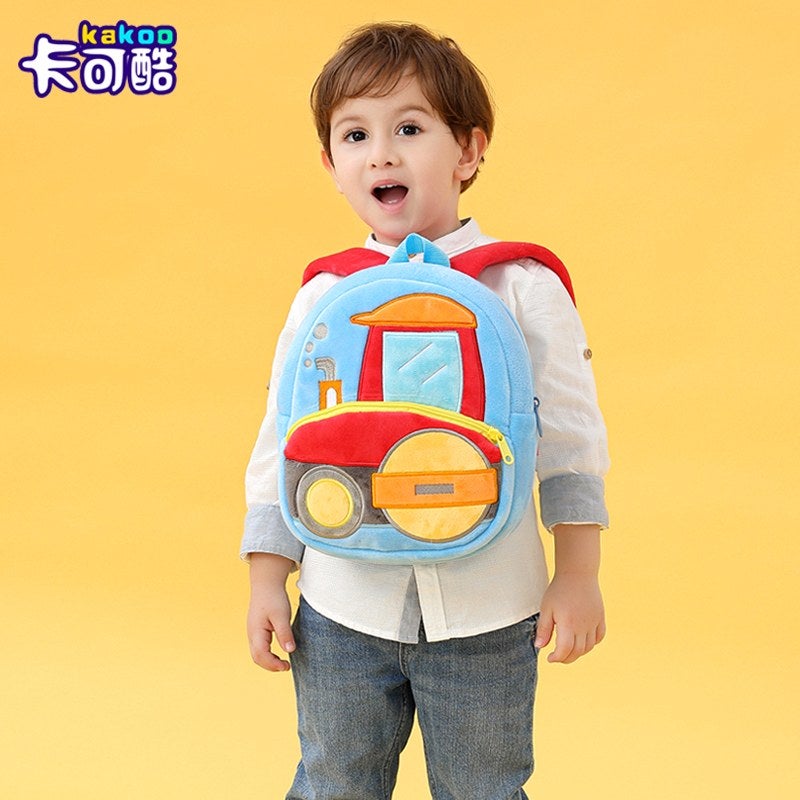 Plush Kids Backpack, Lift Truck Vehicle Design, Soft Lightweight School Bag for Toddlers and Preschool Kids - Image 2