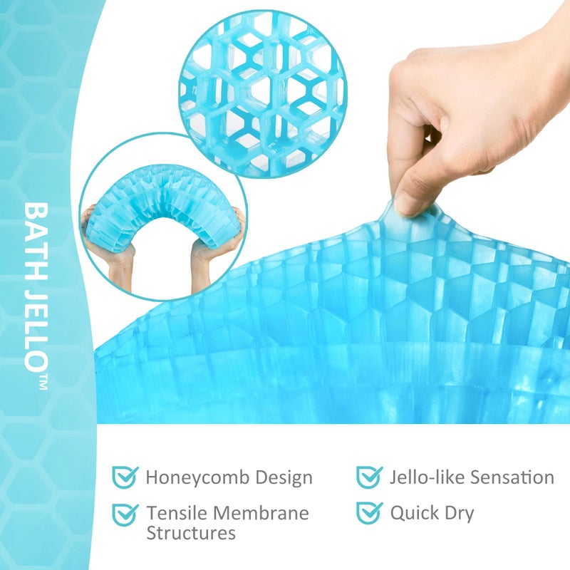 Sunlit Bath Jello Gel Bath Pillows, Lumbar Pillow for Bathtub, Back Support Pillow, Gel Pillow with Non-Slip Suction Cups for Lumbar, Back Rest Support, Fits Curved or Straight Back Tubs, Aqua - Image 3