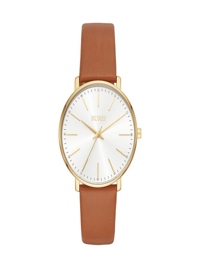 BUREI Women Wrist Watches Large Face Fashion Minimalist Analog Leather Quartz Waterproof Watches for Women - Image 1