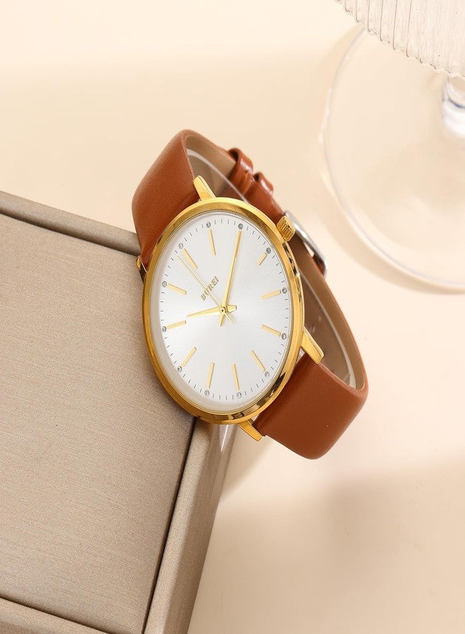 BUREI Women Wrist Watches Large Face Fashion Minimalist Analog Leather Quartz Waterproof Watches for Women - Image 4