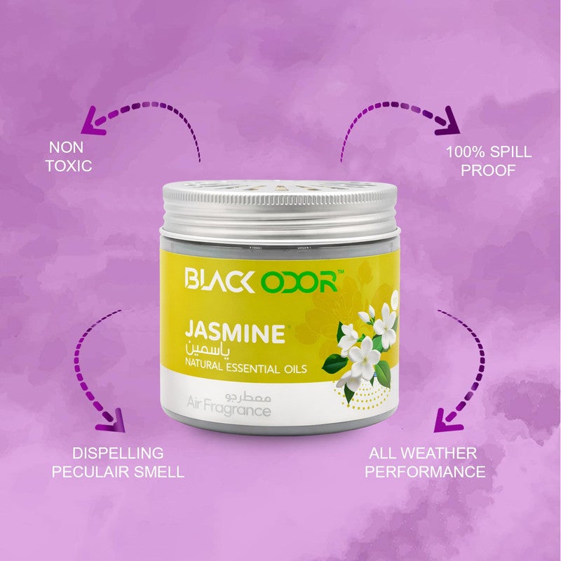 Black Odor Jasmine Car Air Freshener Gel - Natural Essential Oils Fragrance for Home, Office & Bedroom - 100% Spill-Proof & Non-Toxic Odor Eliminator - Long Lasting Interior Scents for Dashboard or Cup Holder - Versatile Air Purifier - Image 5
