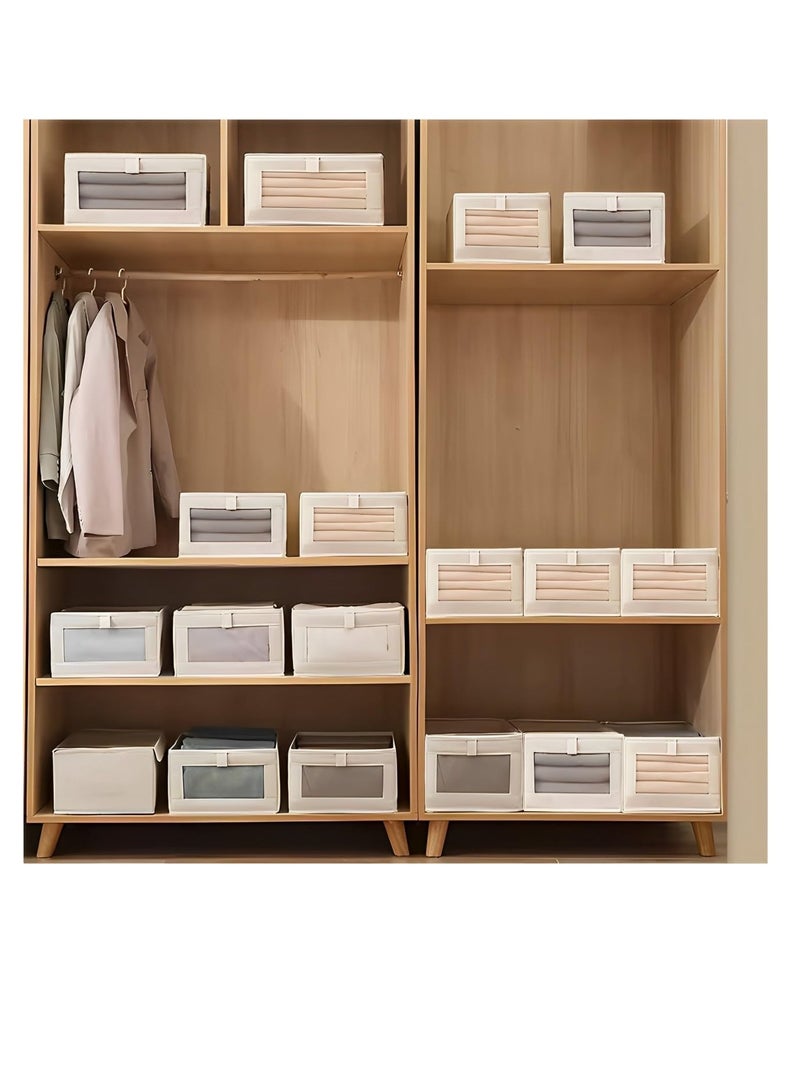 4pc Clothes Storage Box – Foldable Wardrobe Organizer, Drawer Organizer, Made of Nonwoven. Ideal for Clothes & Books Storage Washable Closet Storage Basket for Neat and Efficient Organization. - Image 5