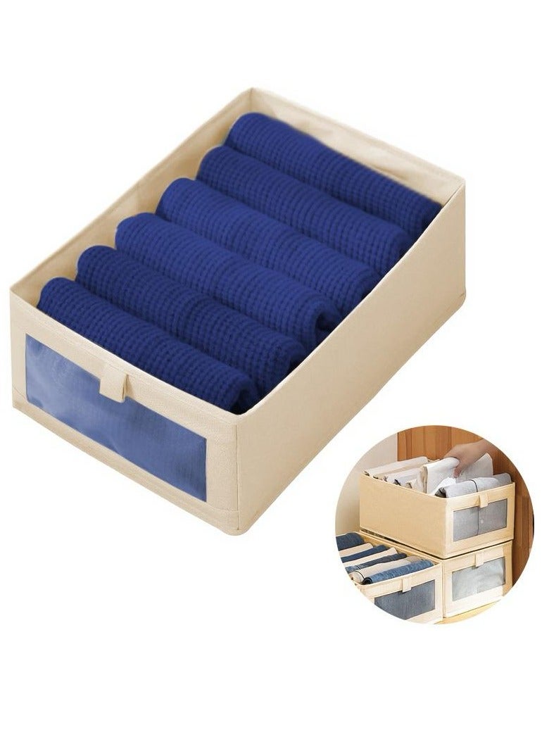 4pc Clothes Storage Box – Foldable Wardrobe Organizer, Drawer Organizer, Made of Nonwoven. Ideal for Clothes & Books Storage Washable Closet Storage Basket for Neat and Efficient Organization. - Image 2