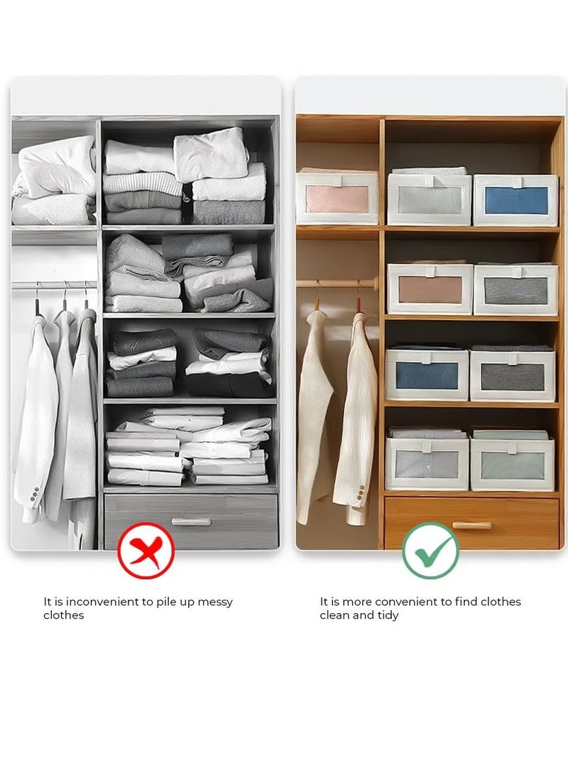 4pc Clothes Storage Box – Foldable Wardrobe Organizer, Drawer Organizer, Made of Nonwoven. Ideal for Clothes & Books Storage Washable Closet Storage Basket for Neat and Efficient Organization. - Image 3