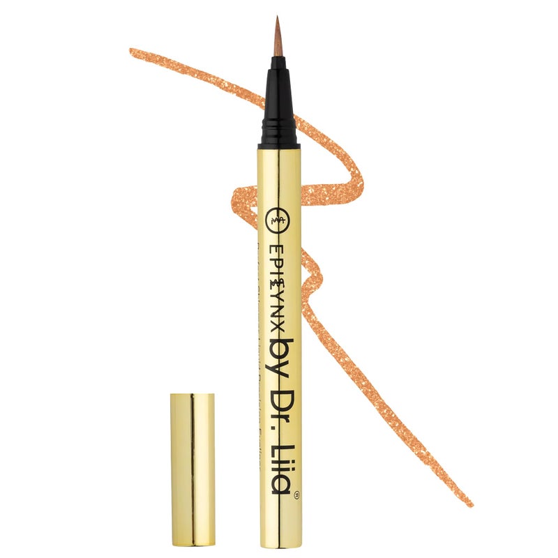 EPILYNX Waterproof Eyeliner  SmudgeProof Liquid Eyeliner Pen with Precision Tip for Smooth LongLasting Application  Vegan Hypoallergenic  GlutenFree Eye Liner  2mL Shimmer Gold Brown
