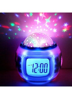 XICEN 3 in 1 Alarm Clock, Battery Powered Alarm Clock with Starry Projector Lamp, Digital Alarm Clock with Calendar Thermometer Night Light  - Image 1