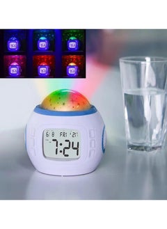 XICEN 3 in 1 Alarm Clock, Battery Powered Alarm Clock with Starry Projector Lamp, Digital Alarm Clock with Calendar Thermometer Night Light  - Image 4