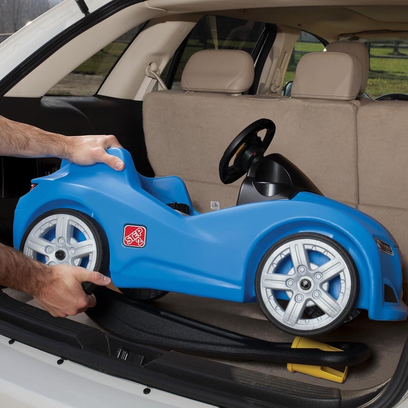 Step2 Whisper Ride Cruiser Kids Push Car, Ride On Toy, Stroller Substitute, Includes Seat Belt & Horn, Made of Durable Plastic, Max Weight 50 lbs., For Toddlers 1.5-4 Years Old, Blue - Image 4
