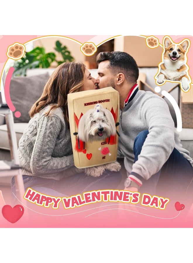 Solsew Valentine Dog Costume Kissing Booth Headpiece for Dog and Cats Cute Pup Kissing Booth Pet Headwear Costume Gift for Holiday Birthday Party(Brown,L/XL) - Image 5