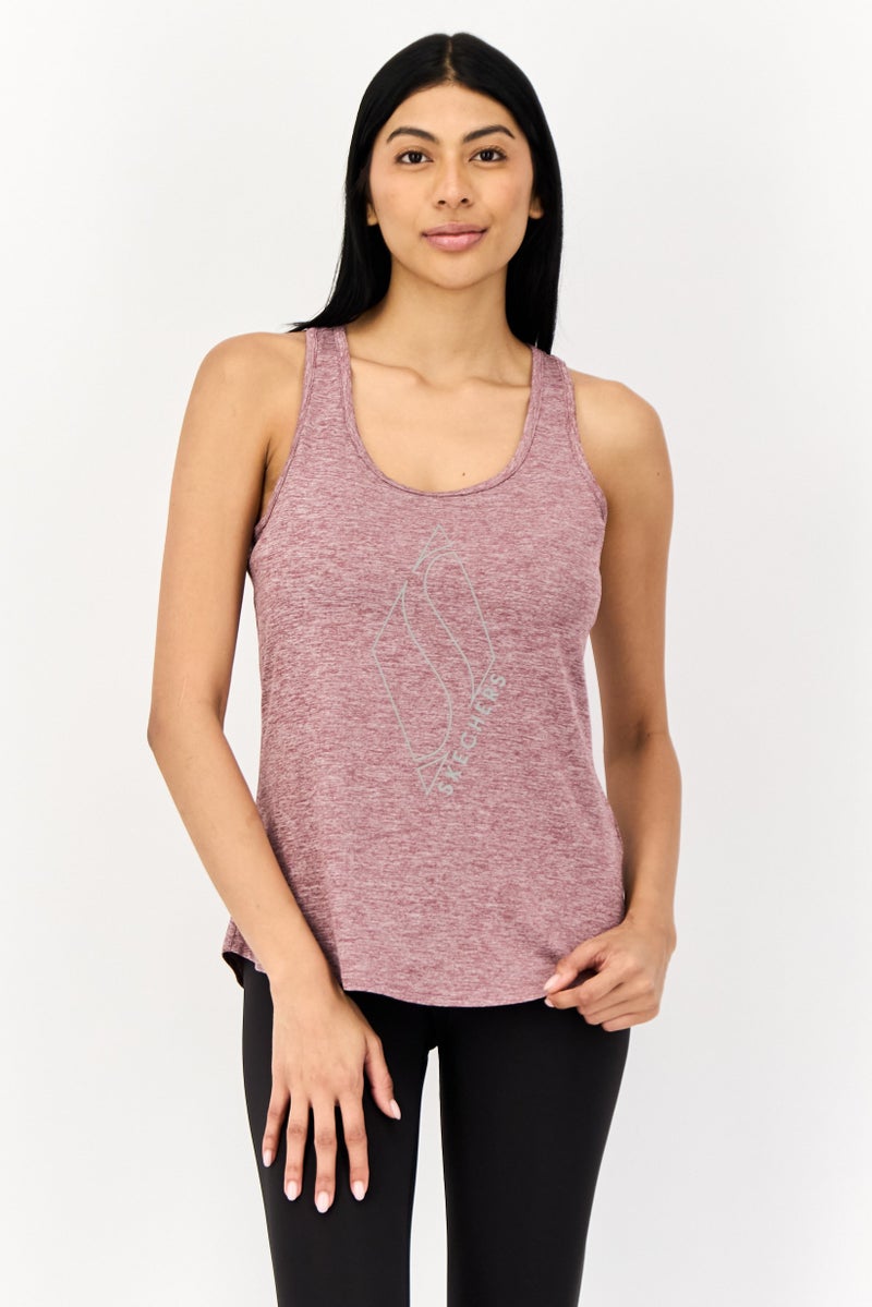 SKECHERS Women Sportswear Fit Training Tank Top, Mauve - Image 1
