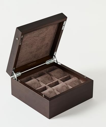TAWBURY Wooden Watch Box for Men – 6 Watch Box Wood | Wooden Mens Watch Box Rustic | 6 Watch Case for Women & Men | Watch Collection Box for Men | Wrist Watch Storage Case for Men Wood - Image 2