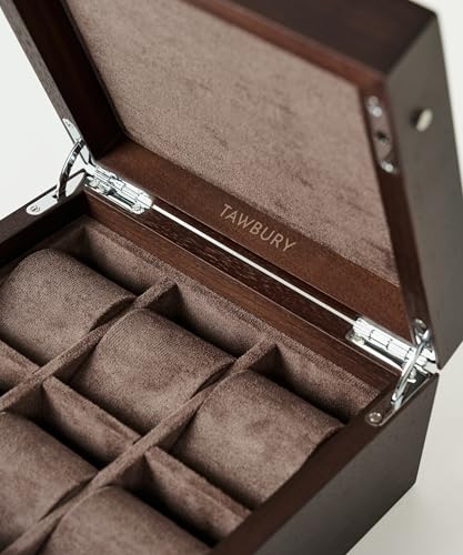 TAWBURY Wooden Watch Box for Men – 6 Watch Box Wood | Wooden Mens Watch Box Rustic | 6 Watch Case for Women & Men | Watch Collection Box for Men | Wrist Watch Storage Case for Men Wood - Image 4