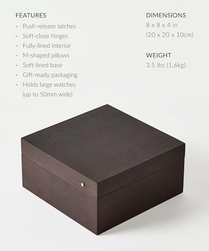 TAWBURY Wooden Watch Box for Men – 6 Watch Box Wood | Wooden Mens Watch Box Rustic | 6 Watch Case for Women & Men | Watch Collection Box for Men | Wrist Watch Storage Case for Men Wood - Image 3