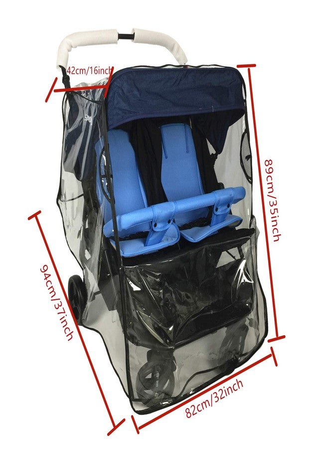 Ezkindheit Stroller Rain Cover,Universal Rain Cover for Side by Side Baby Stroller, Double Stroller Cover for Rain and Wind,Baby Outdoor Activities Accessories. - Image 3