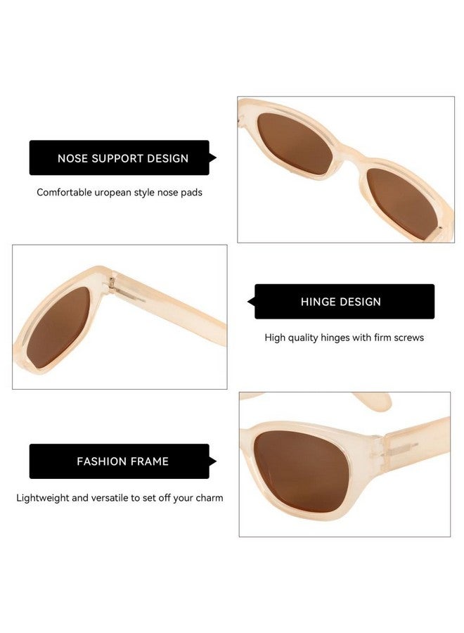 ZENOTTIC Trendy Narrow Rectangle Sunglasses For Women Small Fashion Polarized Cat Eye Sun Glasses Uv400 Protection - Image 4