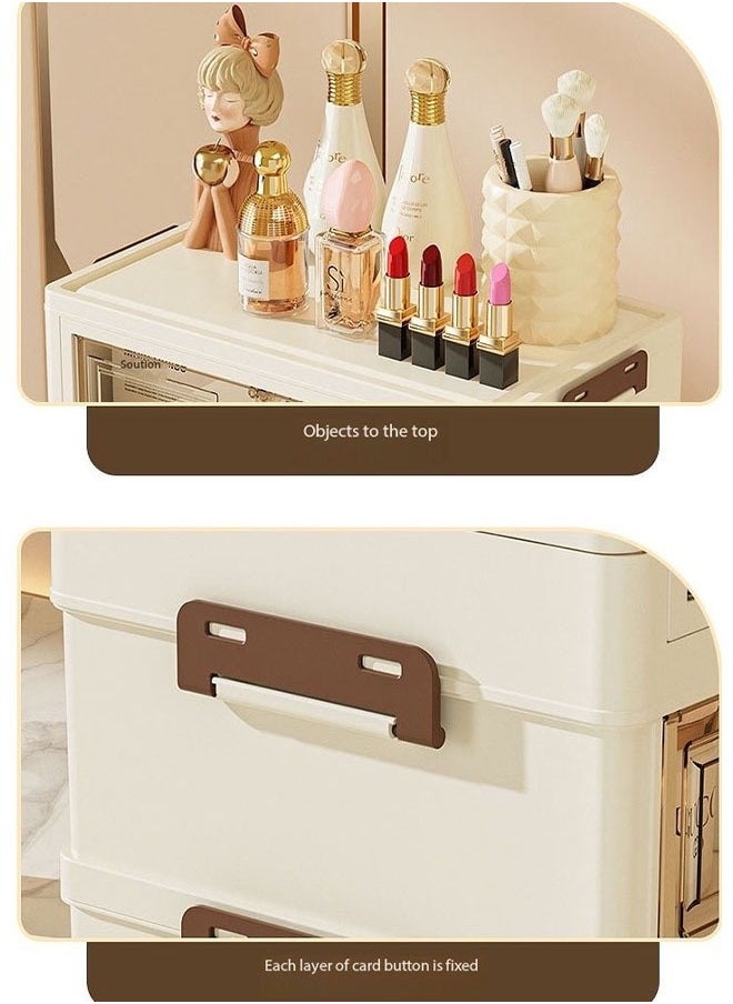 JOMILA - Foldable Large Capacity Storage Box with 2 Drawer and 2 Door for Perfume and Skincare Storage Box, Large Capacity with Drawers, Transparent Drawer Cabinet, Suitable for Vanity and Bathroom Countertop, Cosmetic Storage Box - Image 1