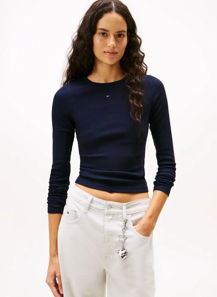 تومي جينز عبوة من قطعتين تي شيرت بياقة دائرية وشعار