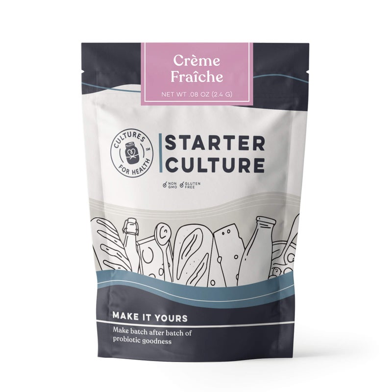 Cultures for Health Crème Fraîche Starter Culture | 4 Packets Direct-Set Active Cultures | DIY Homemade Rich Sour Cream | Cultures on Your Counter in Just 12 Hours | Make with Cream or Half and Half - Image 1