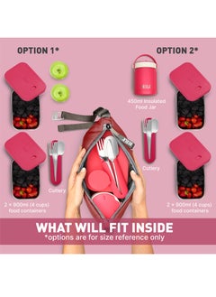 BEOLA Reusable Insulated Lunch Bag for Men and Women - 6.5L, Maroon  - Image 4