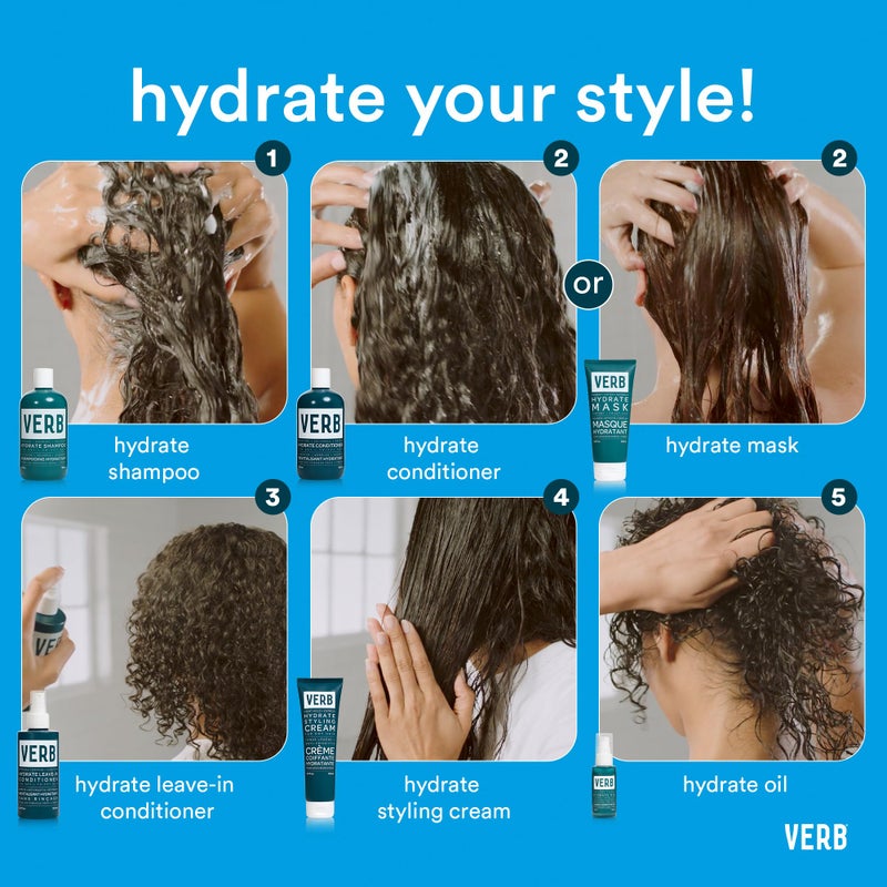 VERB Hydrate Leave-In Conditioner, 6.5 fl oz â€“ Nourish Dry + Frizzy Hair - Smooth + Detangle - Amber + Warm Jasmine Scent - Image 5