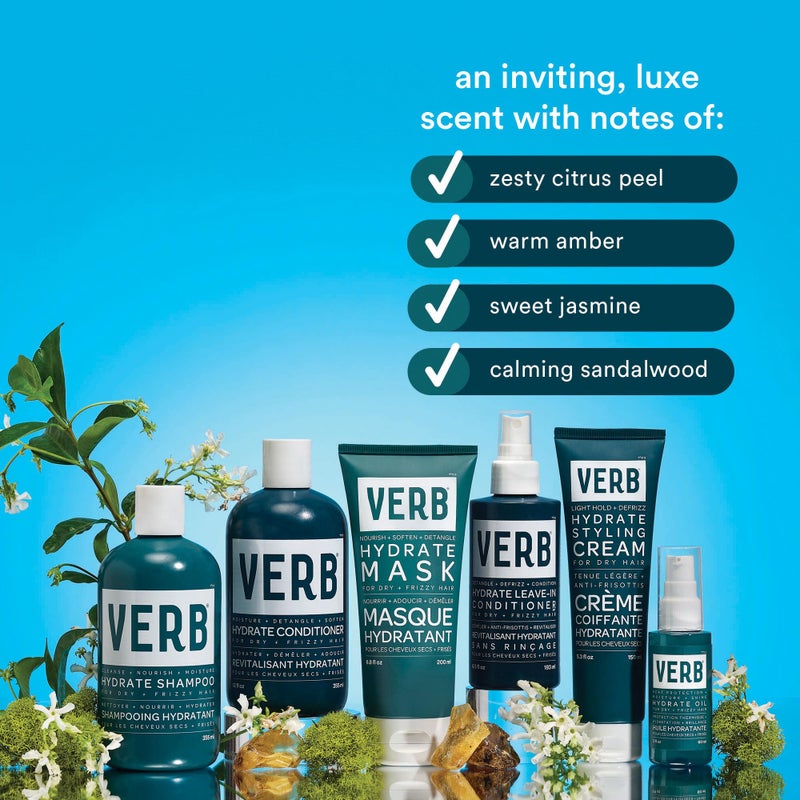 VERB Hydrate Leave-In Conditioner, 6.5 fl oz â€“ Nourish Dry + Frizzy Hair - Smooth + Detangle - Amber + Warm Jasmine Scent - Image 4