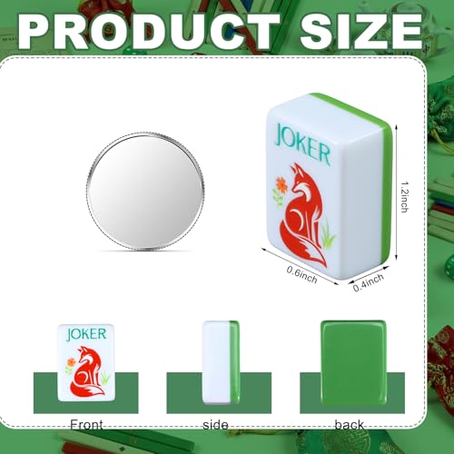 Simgoing American Mahjong Sets 160 Mahjong Tiles Melamine Engraved Mah Jong Ideal for Home Party GamesAnimal ThemeGreen - Image 5